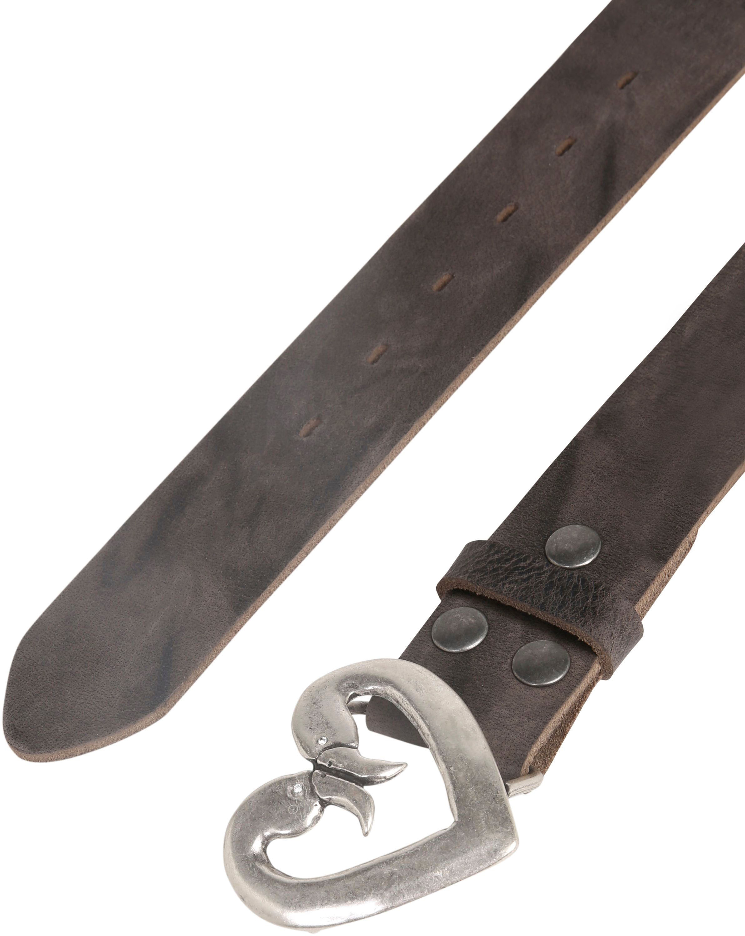 Ledergürtel RETTUNGSRING GÜRTEL, Damen, Gr. 80, grau, Rindsleder, unifarben, Gürtel Ledergürtel, in Vintage-Optik