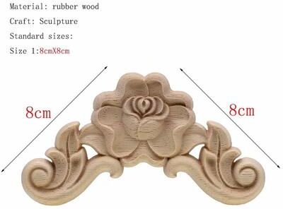 Uplift Picks Natural Floral Wood Carved Applique Decorative Trim For Furniture And Wall Decor 07