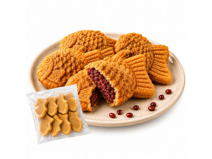 Gâteau Japonais Taiyaki fourré au haricot rouge 40gx8unités