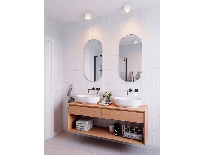 LED-Badleuchte Landon 13 x 8cm Weiß/Weiß Stahl, pulverbeschichtet Polyester PVC Nicht austauschbare LEDs LED-Platine