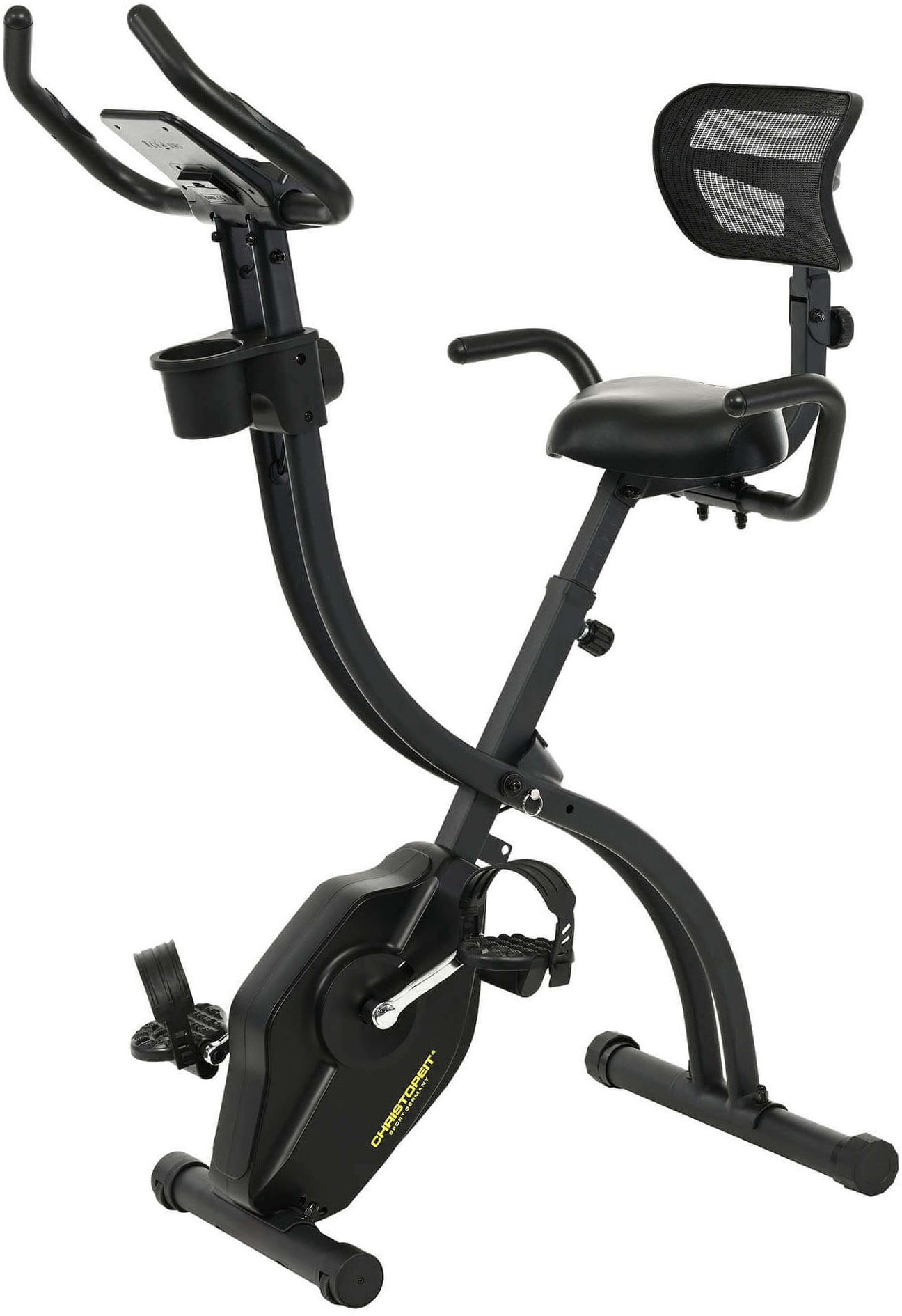 Heimtrainer CHRISTOPEIT SPORT "S-Bike Velo Fit", schwarz, Heimtrainer, ohne Unterlegmatte, Heimtrainer, 120 kg max. Benutzergewicht, Fahrrad, 14 Widerstandsstufen, B:55cm H:130cm L:92cm