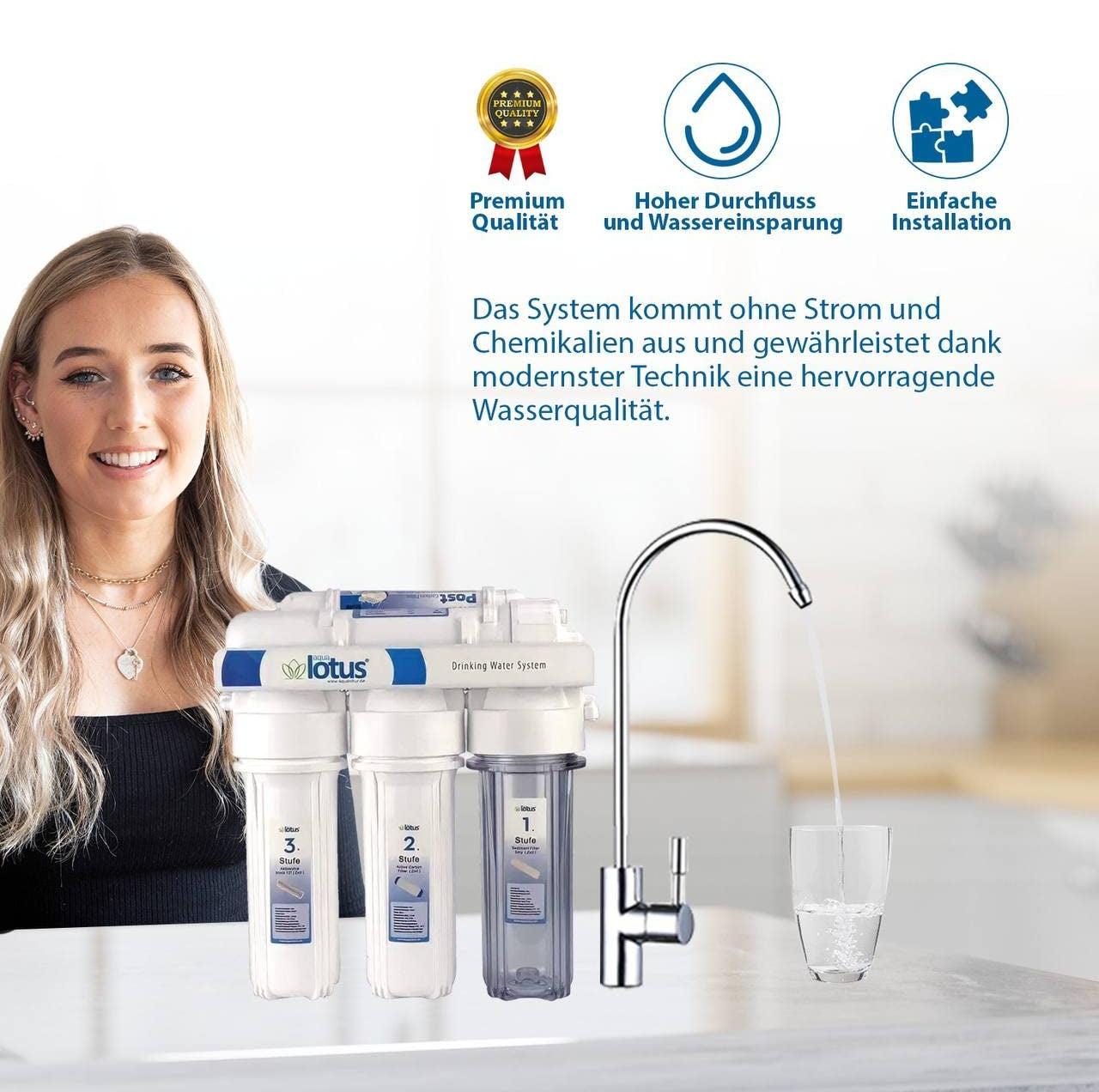 Umkehrosmose-Wasserfilter - Wasserreiniger - Trinkwasserfilter - Wasserfiltersystem - Wasserfilter für den Wasserhahn