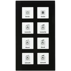 KNX RF+ Funk Glastaster Plus 8-fach mit Aktor, Schwarz MDT