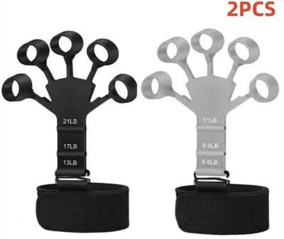 Uplift Essentials Finger Gripper Exerciser For Hand Strength And Recovery black And Grey