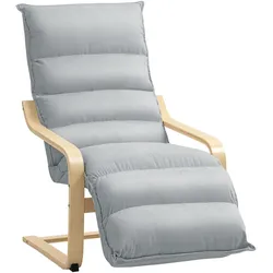 RELAXSSESSEL Sessel mit Verstellbar Fußteil, Armlehne für Wohnzimmer, Hellgrau