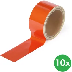 Selbstklebendes Reflexband, 50 mm, 10 m, 10 Stk, orange