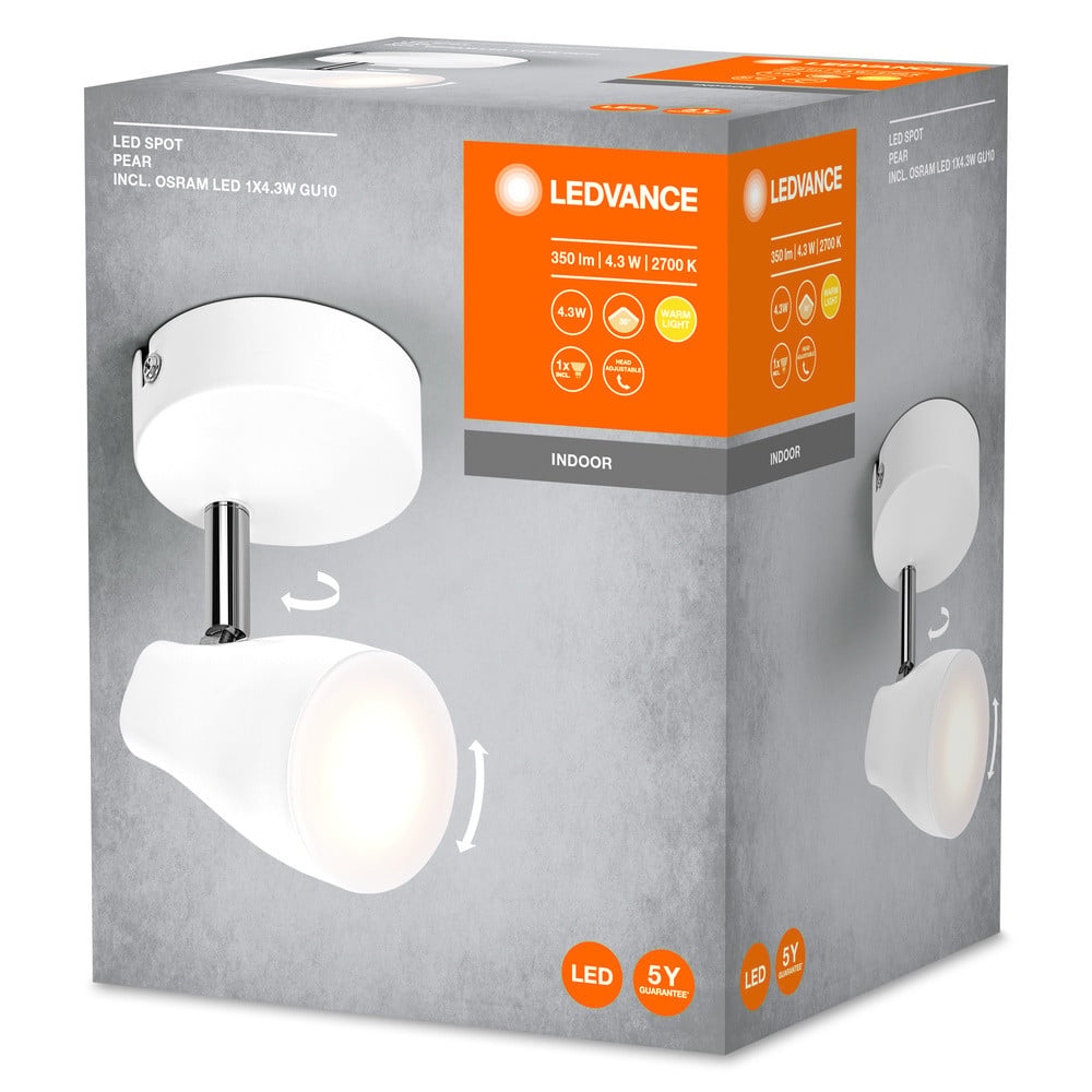 Ledvance LED Spot Pear inbouwspot wit, 4,3W, 210lm, GU10, 2700K