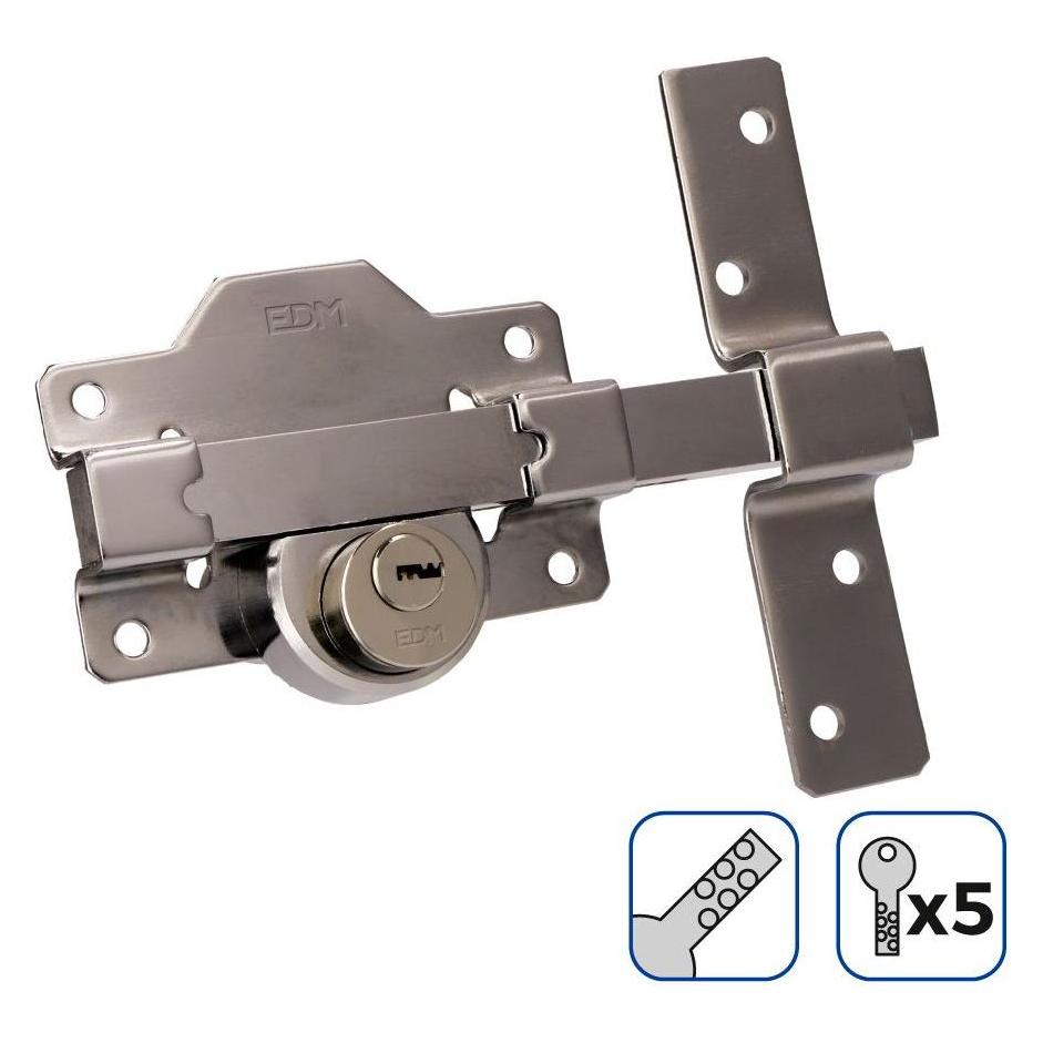 EDM Product Sicherheitsschloss 85191 Nickel 83 X 170 Mm Ø26 Mm (Einsteckschloss) (45322341)