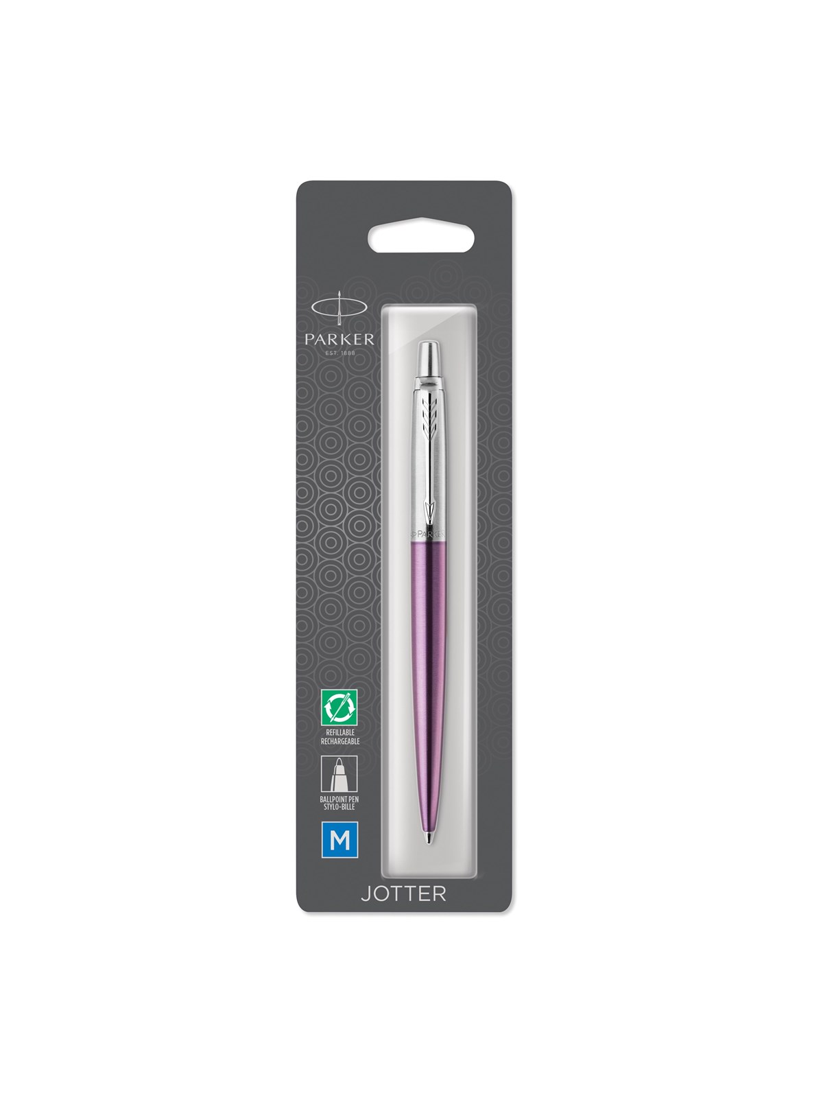 Parker Jotter Kugelschreiber | Victoria Violet | Mittlere Spitze | Blaue Tinte | Blister-Verpackung