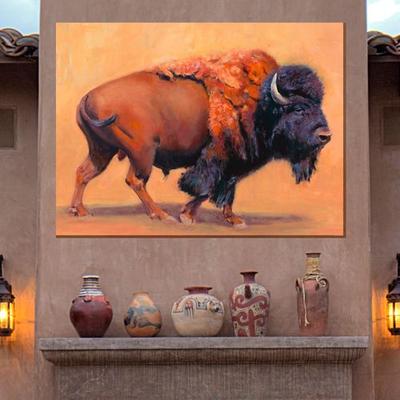 West Of The Wind Patriarch Canvas Wall Art Black Brown , Black Brown
