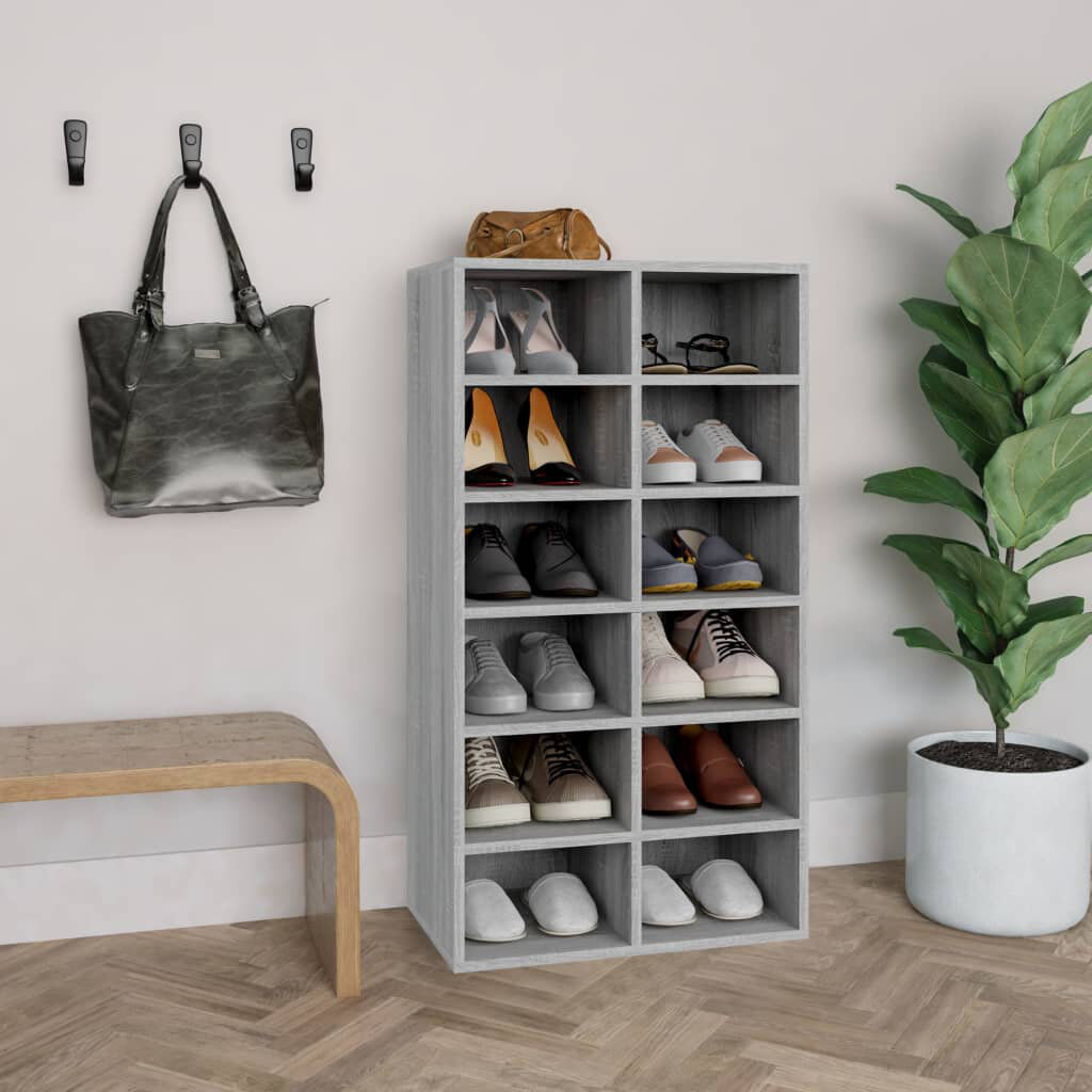 Latitude Run 12 Pair Shoe Rack Sonoma Grey 12