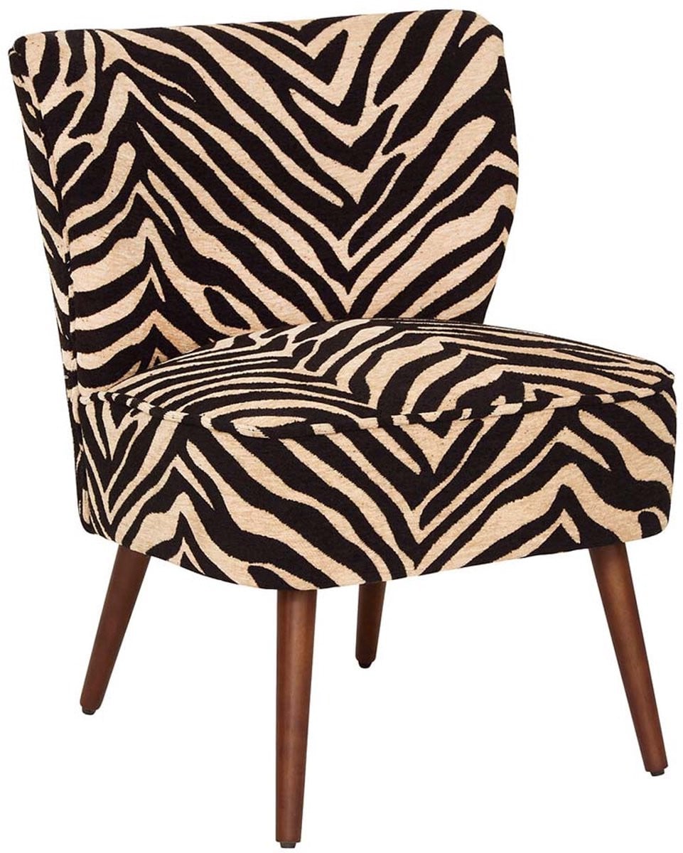 Retro Lounge Fauteuil Zebra Wit - Zwart