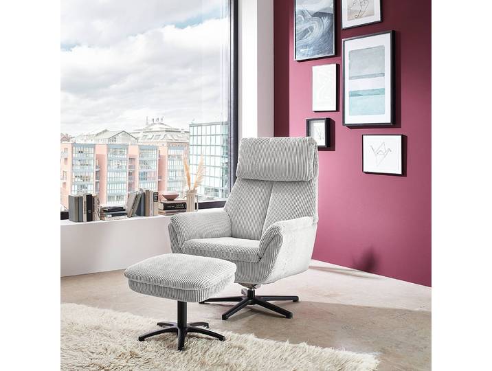 Fauteuil Cardella Gris Velours côtelé Coryn 79 x 108 x 89cm