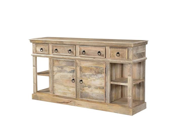 Sideboard rustikal 160cm PAZIN XXL massiv Mangoholz Vintage Landhaus