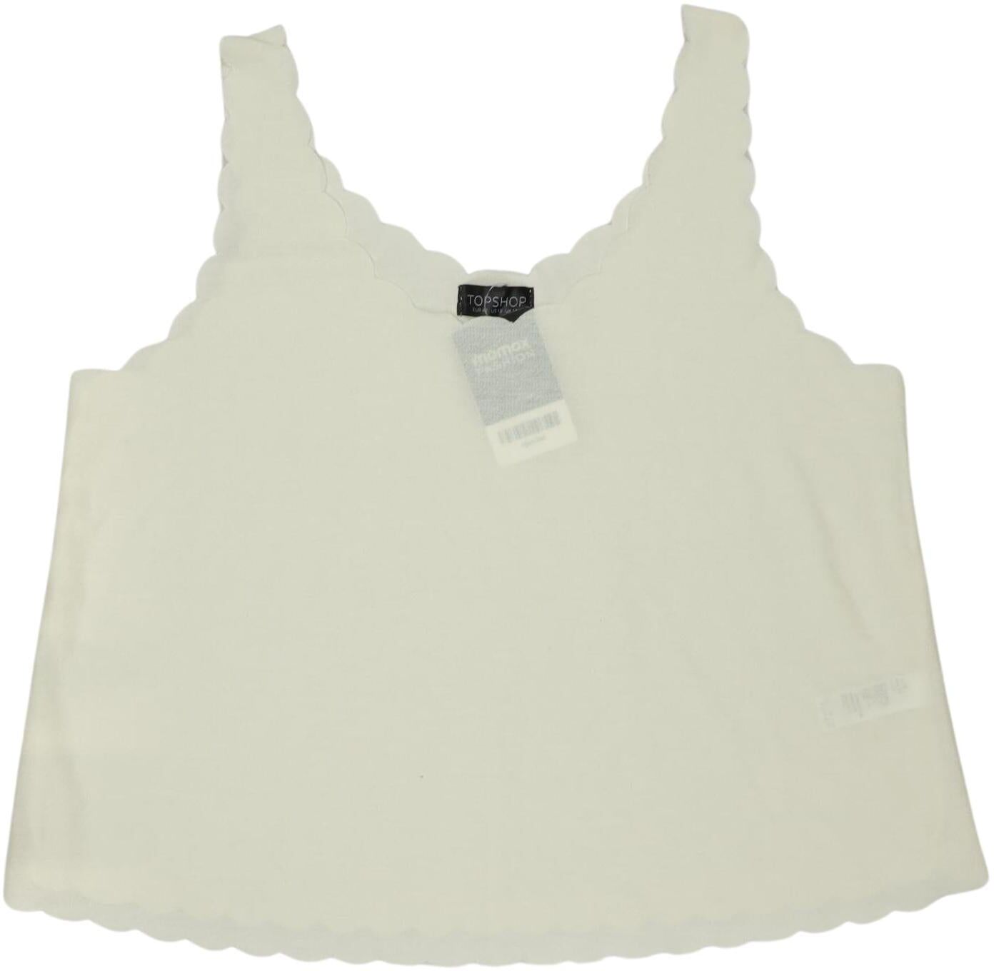Topshop Damen Top, Cremeweiß, Gr. EU 42, Synthetik - Second Hand