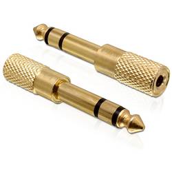 Delock 65361 65361 Klinke Audio Adapter [1x Klinkenstecker 6.35 mm - 1x Klinkenbuchse 3.5 mm] Gold
