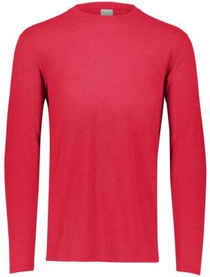 Augusta Sportswear 3075 Tri-Blend Long Sleeve Top in Red Heather size 3XL   Triblend