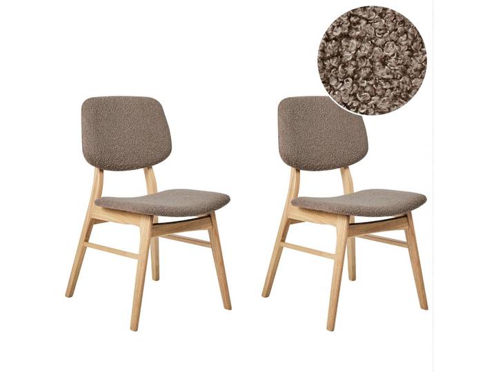 ESSZIMMERSTUHL 2er-Set Hellbraun/Taupe Elaine