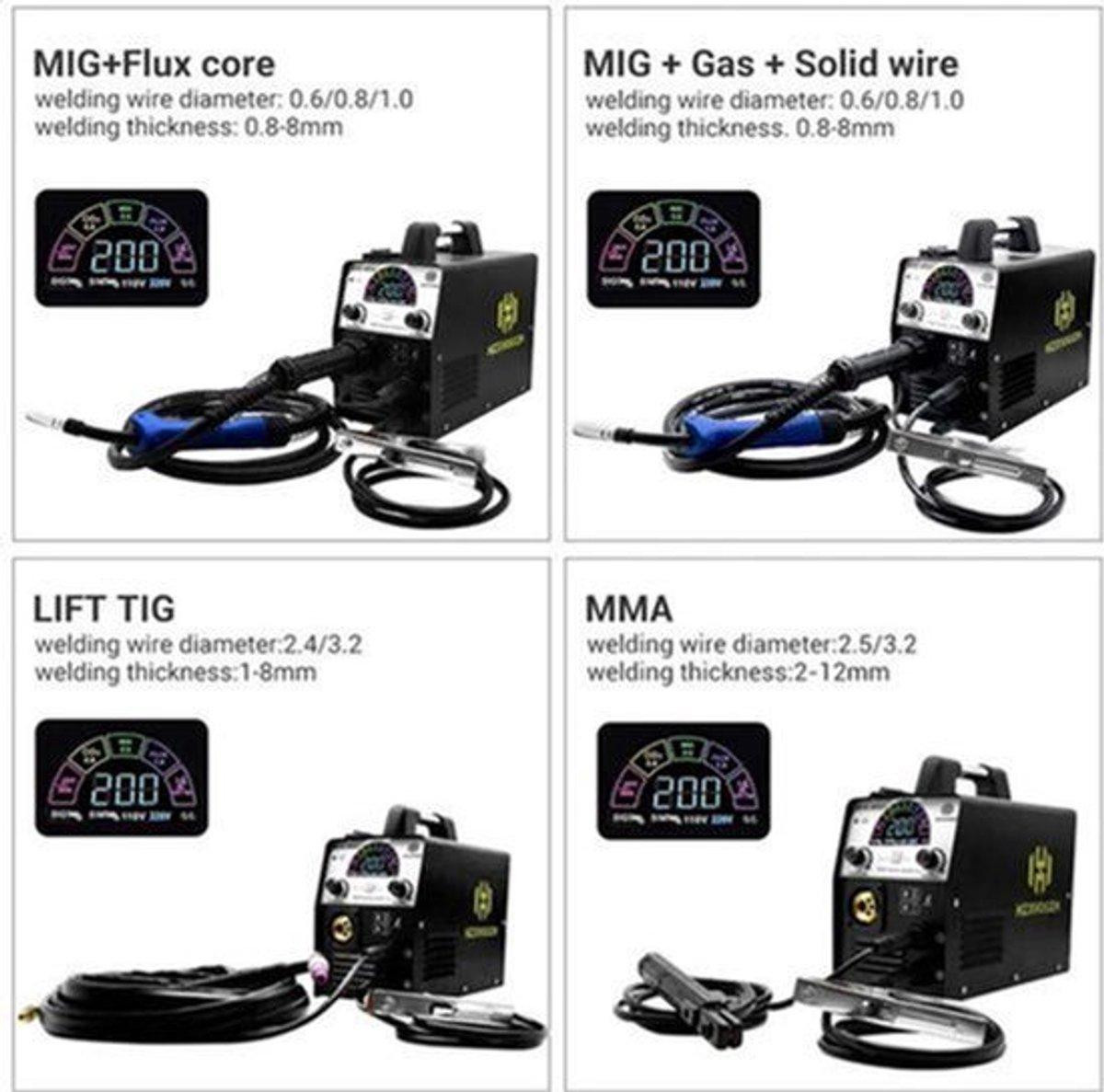 Selius 5 in 1 Multifunctionele Lasmachine met Accessoireset - MIG TIG ARC MMA MAG