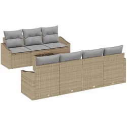 vidaXL Garten-Sofa-Set 8 pcs Beige, Hellgrau 55 x 55 x 37 cm