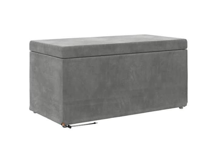 Makastle Hocker Dunkelgrau 81 x 41 x 40 cm Samt und Engineering Holz