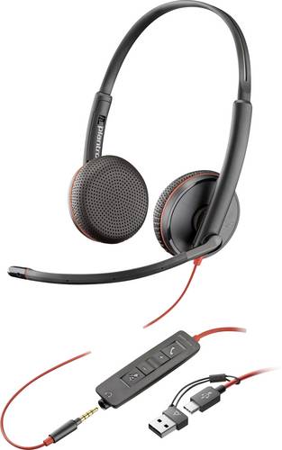 HP Blackwire C3225 On Ear Kopfhörer Schwarz