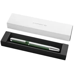 Pelikan Pura P40, Grün, Silber, Kartuschenfüllsystem, Blau, Aluminium, Edelstahl, Fettdruck