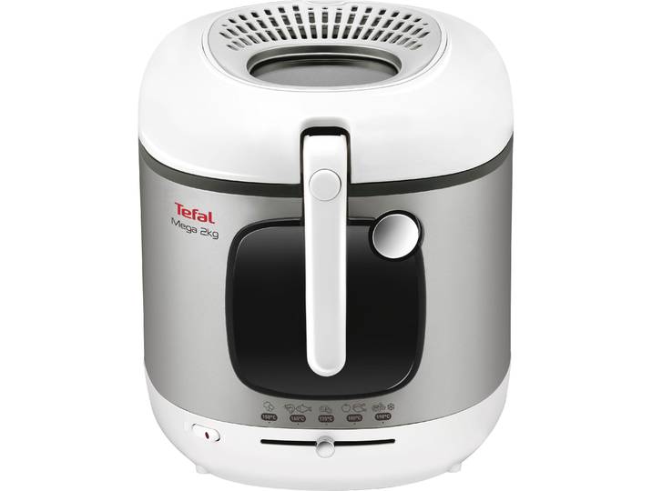 TEFAL Fritteuse Mega XXL , grau (grau, weiß), B:35,1cm H:40,6cm T:37,9cm, Fritteusen, herausnehmbarer Behälter, Anti-Geruch-Filter, Sichtfenster, FR4800, Fritteuse