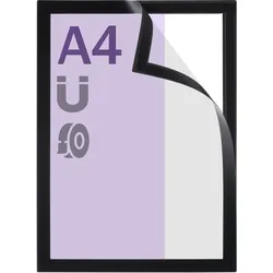 Magnetrahmen A4, selbstklebend randklebend () | schwarz, Hart-PVC
