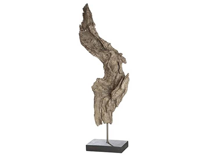 GILDE Skulptur Wurzel auf Base - Statue Baumwurzel Braun naturfarben - Figur Wohnzimmer - Büro Dekoration auf schwarzem Sockel H 66,5cm Skulpturen Deko