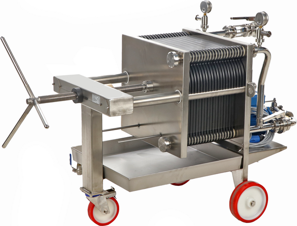 Enotecnica Pillan FC42 - Filtre à vin professionnel de 20 cartons 40x40 cm - Châssis et pompe INOX