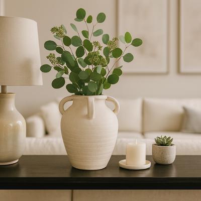 Sagebrook Home "Modern Pottery Amphora Multi-Handle Jug - Black, 12"""