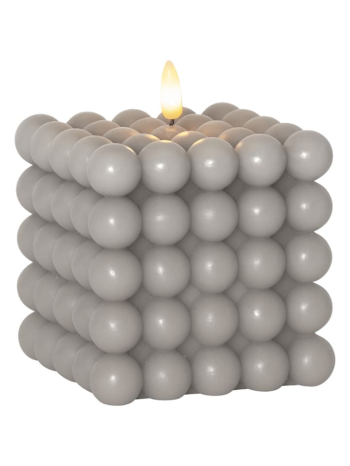 STAR Trading LED-Wachskerze "Flamme Dot" in Grau - (H)12,5 cm - onesize