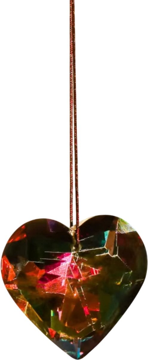 Rimmo Hartvormige Kristallen Prisma Hanger - Rood - Zonnevanger en Regenboogmaker voor Woondecoratie