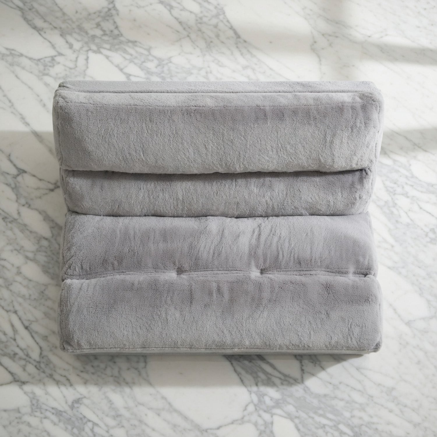 House&Garden Luxe Opvouwbare Zitzak en Slaapbank Matras - Grijs - 135 x 240 cm