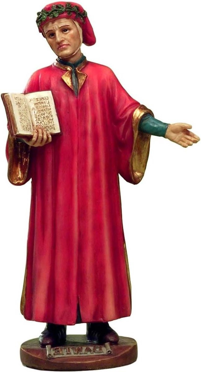 Standbeeld Dante Alighieri Dichter Decoratie Woonkamer Lichtbruin 13 cm