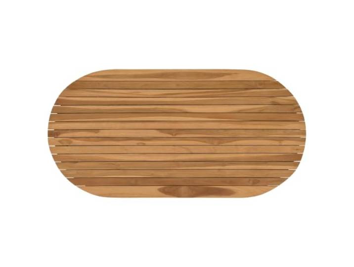 KGFHERENB Tischplatte Oval Massives Teakholz 110x55x3,5 cm Natur Vielseitige Ersatzplatte für Gartentisch und Esstisch im Innenbereich, Wohnzimmer sowie auf der Terrasse.