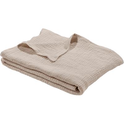 Wohndecke "HEVIN, Musselin, 100% Baumwolle, Topseller", grau (taupe), B:140cm L:210cm, Baumwolle, LEGER HOME BY LENA GERCKE, Wohndecken, Wohndecke, Tagesdecke im Baumwoll-Crinkle-Effekt, Musselin, leichte Kuscheldecke