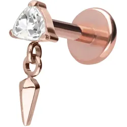 Titan Labret mit Push Fit KRISTALLDREIECK + SPITZE