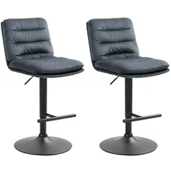 CLP 2er Set Barhocker Damar Samt schwarz   Farbe: dunkelgrau, Gestell Farbe: schwarz