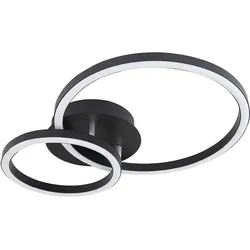 Deckenleuchte Designleuchte Deckenlampe Rundleuchte Wohnzimmer Ringleuchte zum verstellen, Metall Acryl, 1x LED 18W 600Lm, LxBxH 42x30x7,5 cm