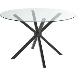 ESSTISCH Schwarz 120/120 cm Sicherheitsglas Meston