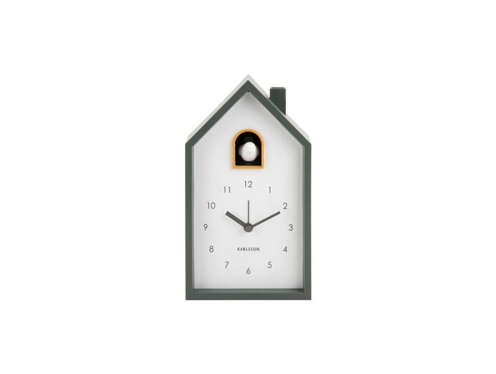 Karlsson Wecker Modern Cuckoo, Weiß, Mintgrau, Kunststoff, 12x20x6 cm, Weckfunktion, Dekoration, Uhren, Wecker