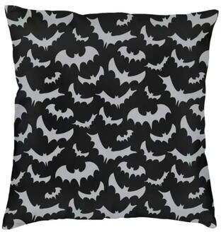 Inspired Living Pastel Goth Pillow Cover Pink & Black Bat Halloween Throw Pillow Cover 45x45cm 15 55x55cm