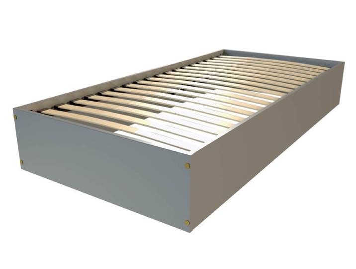 Lit coffre 90x200 - 1 place bois massif 90x200 Gris