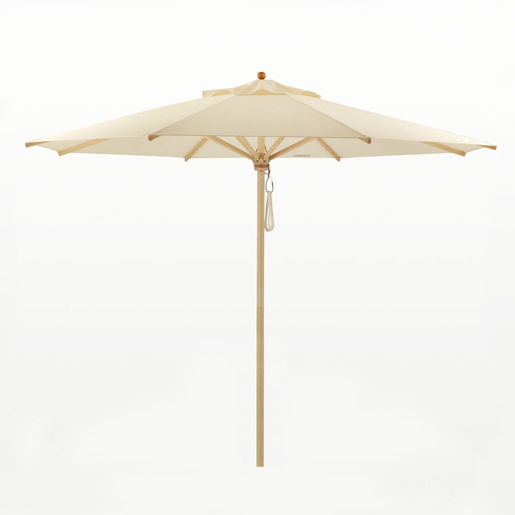 Weishäupl Klassiker Schirm mit Flaschenzug und Acryltuch natur (Ø 250cm, mit Fla... Ø 250cm, mit Flaschenzug KLE250010N01