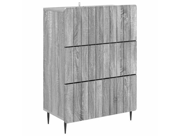 GFEROMRF Schubladenschrank Grau Sonoma 66 x 34,5 x 92 cm Holzwerkstoff Holzwerkstoff, Streifenmuster, Eisenbeine, feucht abwischbar, kompakt