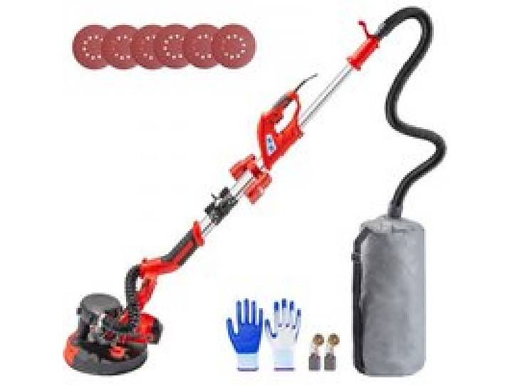 VEVOR Exzenterschleifer 225 mm, Schleifmaschine Werkzeug 710W, Schleifmaschine 800-1750 U / min 3m Netzkabel mit LED-Scheinwerfern am Griff, Vakuumbeutel, Handschuhe, Schutzbrille