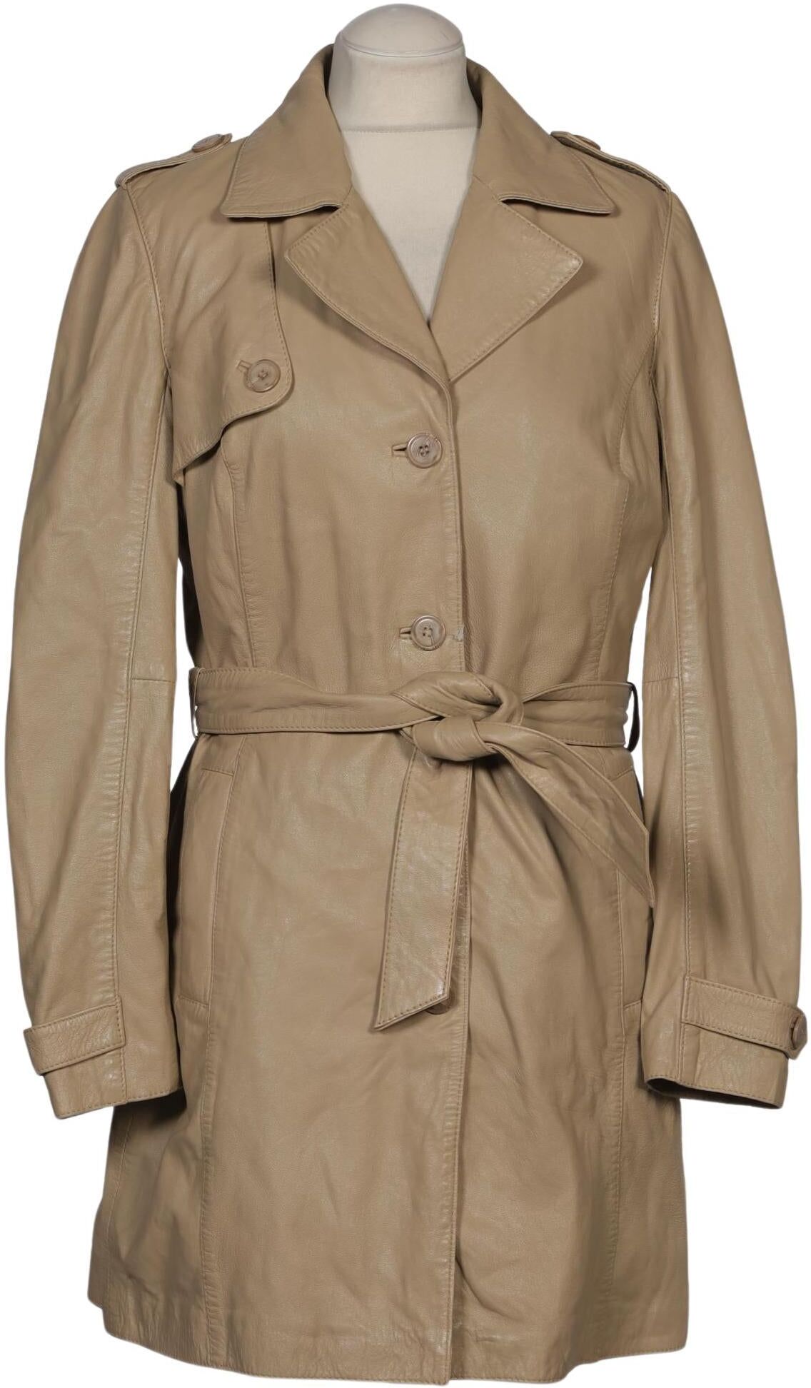 Gipsy Damen Mantel, Beige, Gr. M, Leder / Synthetik - Second Hand