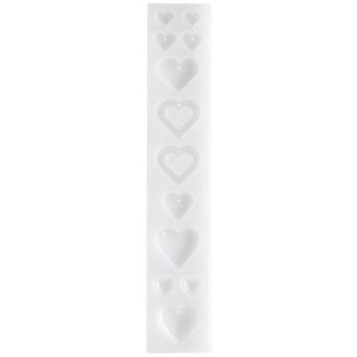 Silikon Gießform Anhänger Herzen / Außenmaß Silikonform 4 x 21,5 cm